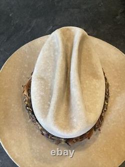 Resistol Self-Conforming Hand Creased 7X Beaver Feather Cowboy Hat Size 7 1/4