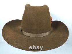 Resistol Self Conforming Western Beaver Hat 6 Crown, Brown, Size 7 1/2
