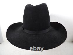 Resistol Self Conforming Western High 6 Crown Hat XXX Beaver, Black Size 7 1/4