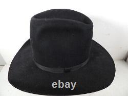 Resistol Self Conforming Western High 6 Crown Hat XXX Beaver, Black Size 7 1/4