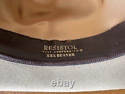 Resistol Self Conforming XXX Beaver Cowboy Hat Cattle King Sz 7 1/2 Silver Belly