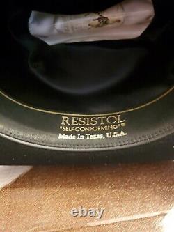 Resistol Vintage Western Hat 4 XXXX Beaver 6 3/4 Black Self Conforming With Box