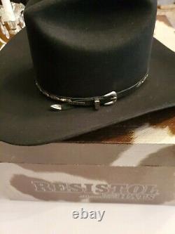 Resistol Vintage Western Hat 4 XXXX Beaver 6 3/4 Black Self Conforming With Box