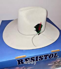 Resistol Western Cowboy Hat 4x Beaver long oval Silver Belly Size 6 7/8