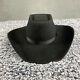 Resistol Western Hat Black Self Conforming Beaver Felt Wide Brim Cowboy 21