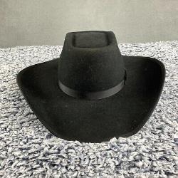 Resistol Western Hat Black Self Conforming Beaver Felt Wide Brim Cowboy 21