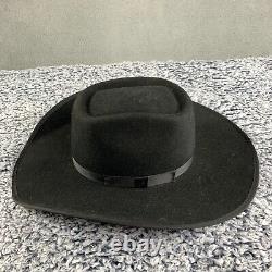 Resistol Western Hat Black Self Conforming Beaver Felt Wide Brim Cowboy 21