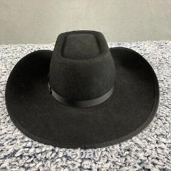 Resistol Western Hat Black Self Conforming Beaver Felt Wide Brim Cowboy 21