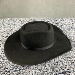 Resistol Western Hat Black Self Conforming Beaver Felt Wide Brim Cowboy 21