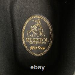 Resistol Western Hat Black Self Conforming Beaver Felt Wide Brim Cowboy 21