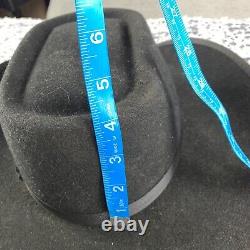 Resistol Western Hat Black Self Conforming Beaver Felt Wide Brim Cowboy 21