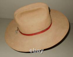 Resistol XXXX 117 Pecan Cowboy Hat Size 7-1/2 Texas 4X Beaver Self Conforming