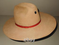 Resistol XXXX 117 Pecan Cowboy Hat Size 7-1/2 Texas 4X Beaver Self Conforming