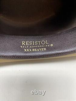 Resistol Xxx Beaver Western Self Conforming Cowboys Hat Sterling Sz 6 7/8