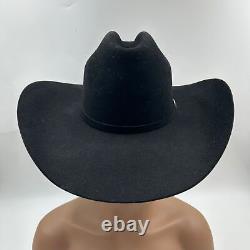 Resistol midnight 6X black modified cattleman crown felt cowboy hat size 6 7/8