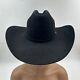 Resistol Midnight 6x Black Modified Cattleman Crown Felt Cowboy Hat Size 6 7/8