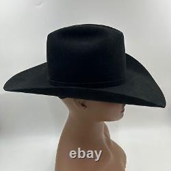 Resistol midnight 6X black modified cattleman crown felt cowboy hat size 6 7/8