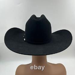 Resistol midnight 6X black modified cattleman crown felt cowboy hat size 6 7/8