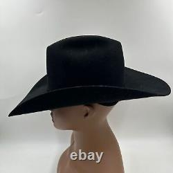 Resistol midnight 6X black modified cattleman crown felt cowboy hat size 6 7/8