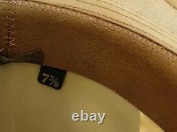 Resistol self conforming brown leather western cowboy hat 7 3/8