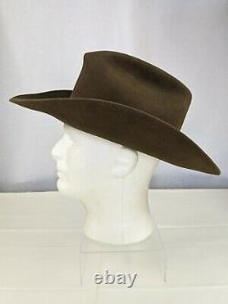 Retro Resistol Brown Cowboy Hat Size 7 XXX Beaver Western Cap Self Conforming