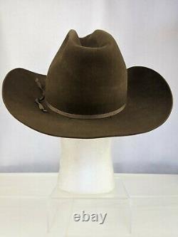 Retro Resistol Brown Cowboy Hat Size 7 XXX Beaver Western Cap Self Conforming