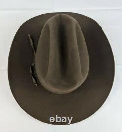 Retro Resistol Brown Cowboy Hat Size 7 XXX Beaver Western Cap Self Conforming