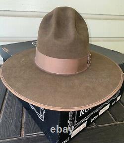 Rodeo King 10 Gallon Gus 5xxxxx Beaver Western Cowboy Hat Size 7 1/4 In Box