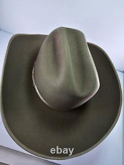 Rodeo King 5X Beaver Felt Hat 7 5/8 Cowboy Light Brown Tan Trim