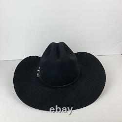 Rodeo King 7X Beaver Black Western Cowboy Hat Felt Men's Sz 6 7/8 USA Made