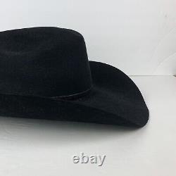 Rodeo King 7X Beaver Black Western Cowboy Hat Felt Men's Sz 6 7/8 USA Made