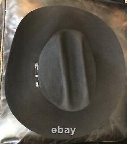 Rodeo King 7X Black Felt Cowboy Hat Long Oval Beaver