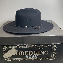 Rodeo King Fur Felt Cowboy Hat Size 7 5/8 Beaver 5X Black JOE BEAN Winning Edge