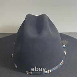 Rodeo King Fur Felt Cowboy Hat Size 7 5/8 Beaver 5X Black JOE BEAN Winning Edge