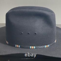 Rodeo King Fur Felt Cowboy Hat Size 7 5/8 Beaver 5X Black JOE BEAN Winning Edge