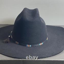 Rodeo King Fur Felt Cowboy Hat Size 7 5/8 Beaver 5X Black JOE BEAN Winning Edge