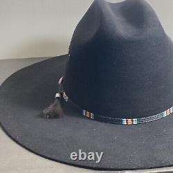 Rodeo King Fur Felt Cowboy Hat Size 7 5/8 Beaver 5X Black JOE BEAN Winning Edge