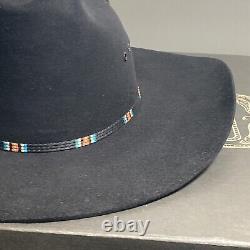 Rodeo King Fur Felt Cowboy Hat Size 7 5/8 Beaver 5X Black JOE BEAN Winning Edge