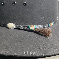 Rodeo King Fur Felt Cowboy Hat Size 7 5/8 Beaver 5X Black JOE BEAN Winning Edge