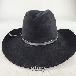 Rodeo King Miller Stockman Cowboy Hat Size 7 1/8 Black 5X Beaver Quality Western