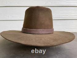 Rugged Beaver Felt Vintage Antique Old West Clint Eastwood Cowboy Hat 7 1/8 57cm