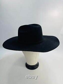 SERRATELLI 20X BEAVER BLACK HAT 4+ Brim Felt Western Cowboy Roper SZ 7 3/8 USA