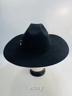 SERRATELLI 20X BEAVER BLACK HAT 4+ Brim Felt Western Cowboy Roper SZ 7 3/8 USA