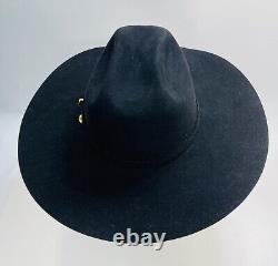 SERRATELLI 20X BEAVER BLACK HAT 4+ Brim Felt Western Cowboy Roper SZ 7 3/8 USA