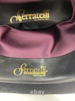 SERRATELLI 20X BEAVER BLACK HAT 4+ Brim Felt Western Cowboy Roper SZ 7 3/8 USA