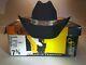 Serratelli 6x Black 4 Brim Western Cowboy Hat Size 7 3/8 Beaded Band Nib