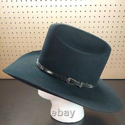 STETSON 4X BEAVER Black Cowboy Hat Leather Hat Band Extra Band 7 1/4