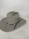 Stetson 5x Beaver Cowboy Hat 6 5/8 Mist Grey With Blue And White