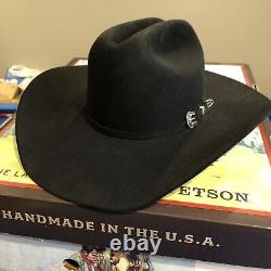 STETSON 6X Skyline Fur Felt Cowboy Hat Men's Size 6 7/8 R Black