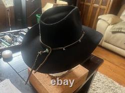 STETSON BEAVER 4XXXX BLACK Cowboy Hat/? With Custom Turquoise Band